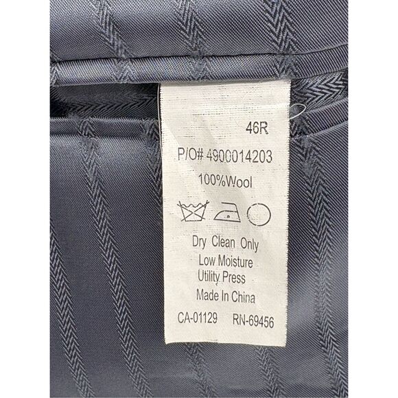 Michael Kors Blazer Sport Coat Men Size 46 R Gray Striped Double Vented - Picture 7 of 10